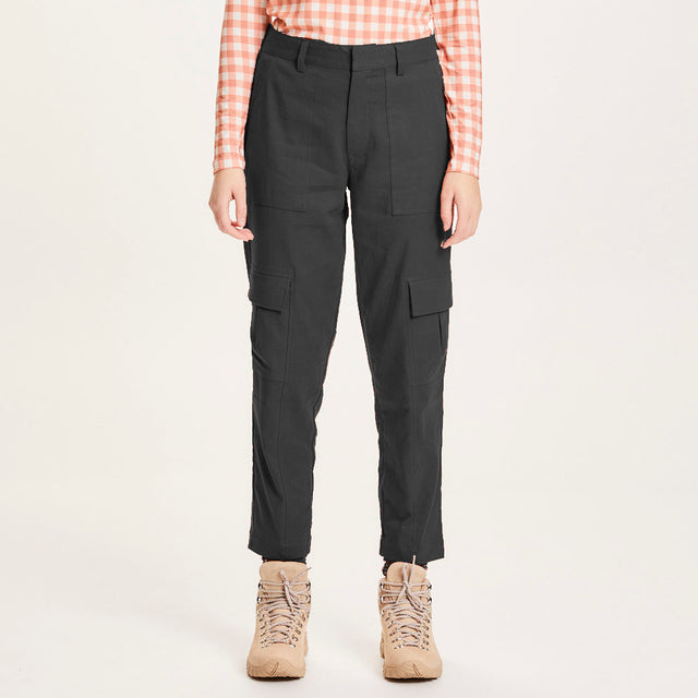 HAZEL black women's cargo trousers in Lyocell Tencel™ and organic cotton