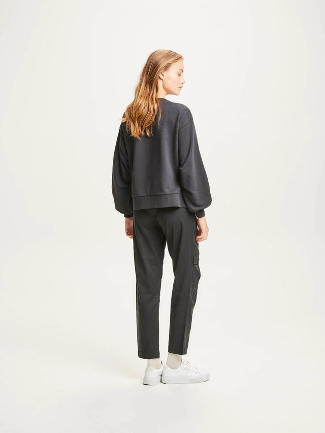 HAZEL black women's cargo trousers in Lyocell Tencel™ and organic cotton