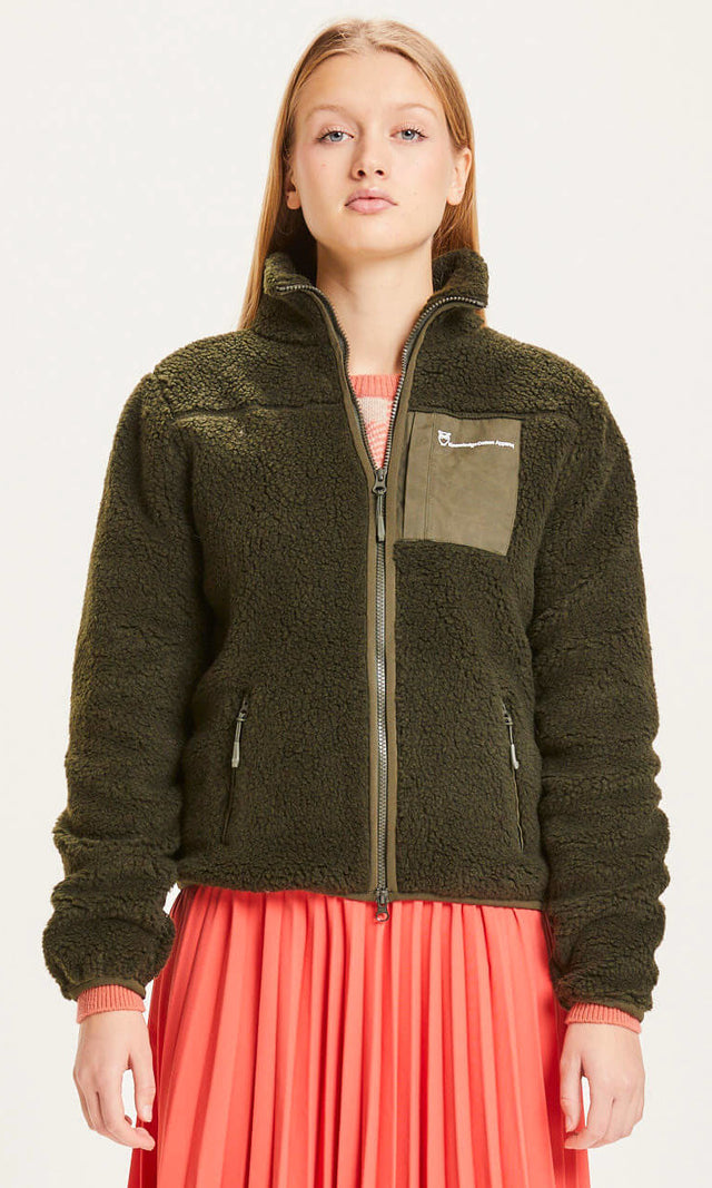 Women's Teddy jacket in recycled polyester plush