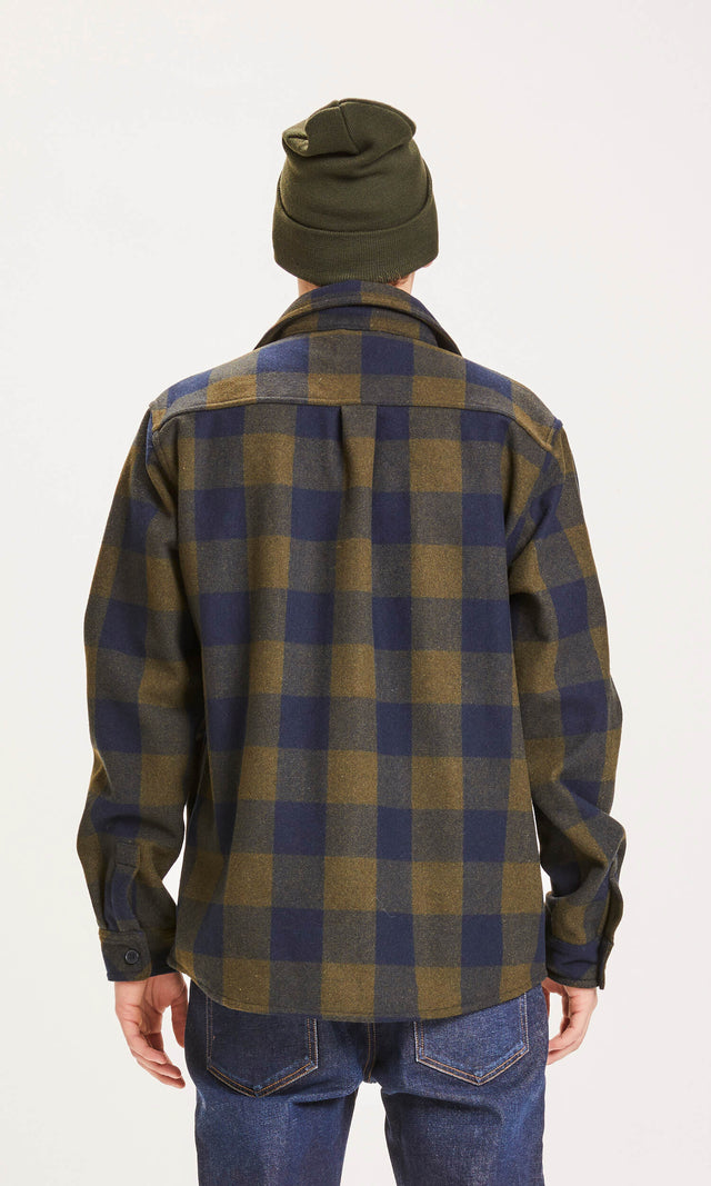 PINE men's checked shirt jacket in recycled wool