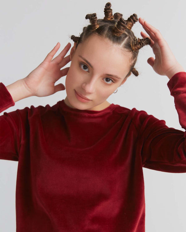 Maglia da donna Nicky in ciniglia di cotone biologico