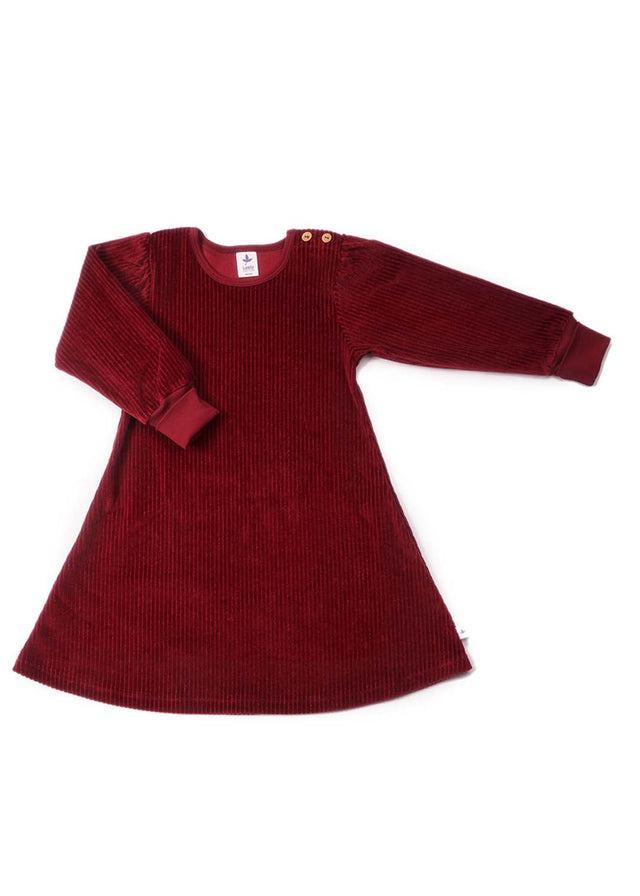 Cord dress for girls in organic cotton velvet