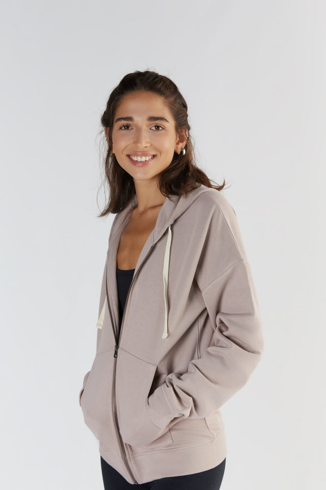 Women's hooded sweatshirt in Organic Cotton and Tencel™