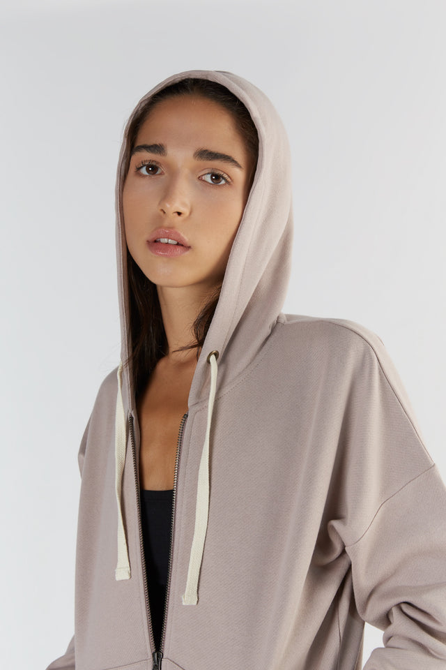 Women's hooded sweatshirt in Organic Cotton and Tencel™