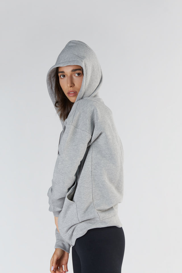 Giacca felpata da donna con cappuccio in Cotone Biologico e Tencel™