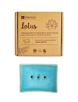 Lotus soap dish in fair trade ceramic