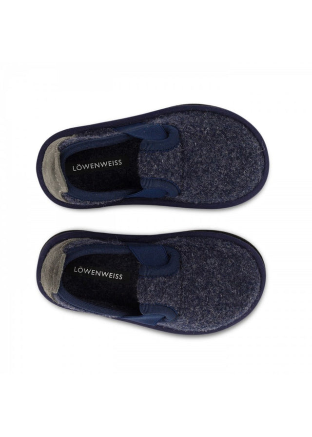 Muvy Blue slippers for children and teenagers in wool felt