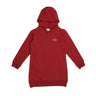 Lightweight fleece hooded dress for girls in organic cotton