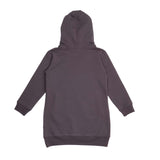 Lightweight fleece hooded dress for girls in organic cotton