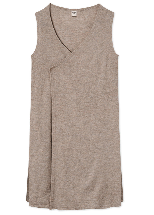 Long vest for women in pure merino wool