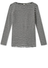 BLUSBAR striped boat neck sweater for women in pure merino wool