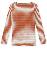 BLUSBAR striped boat neck sweater for women in pure merino wool