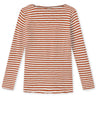 BLUSBAR striped boat neck sweater for women in pure merino wool