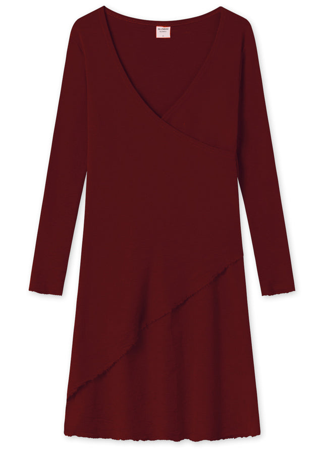 BLUSBAR ASYMMETRICAL women's dress in pure merino wool