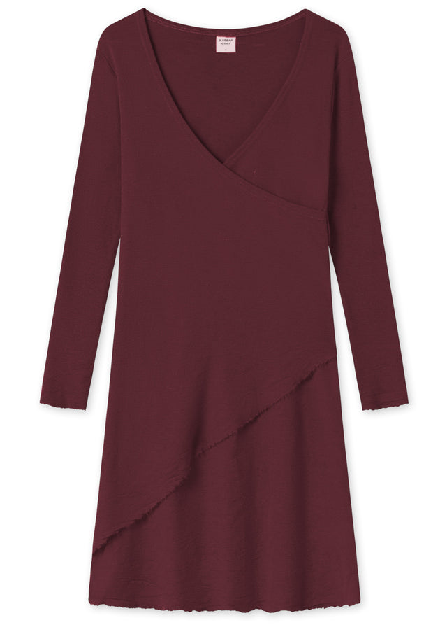 BLUSBAR ASYMMETRICAL women's dress in pure merino wool