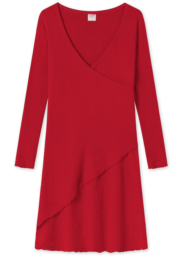 BLUSBAR ASYMMETRICAL women's dress in pure merino wool