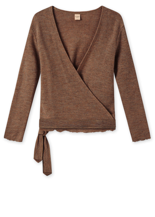 BLUSBAR wrap-around cardigan for women in pure merino wool