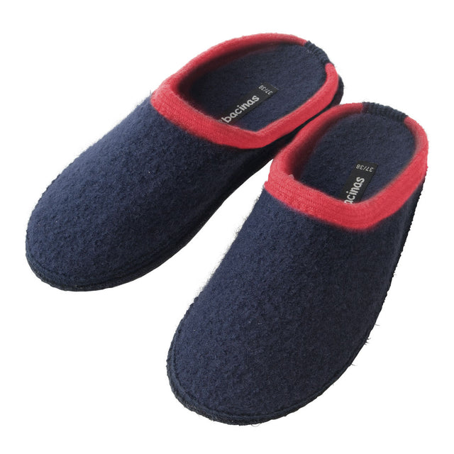 Blue-Red pure boiled wool slippers