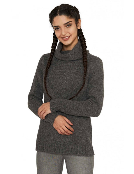 Maglione ASA dolcevita da donna in pura lana di Alpaca