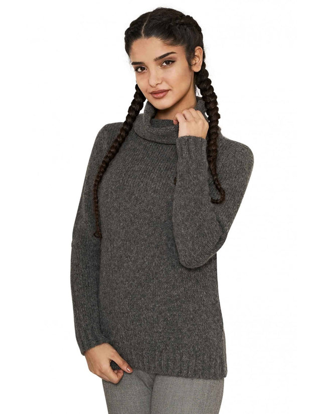 Maglione ASA dolcevita da donna in pura lana di Alpaca