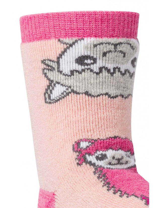 PINK ABS non-slip socks for girls in Baby Alpaka and wool