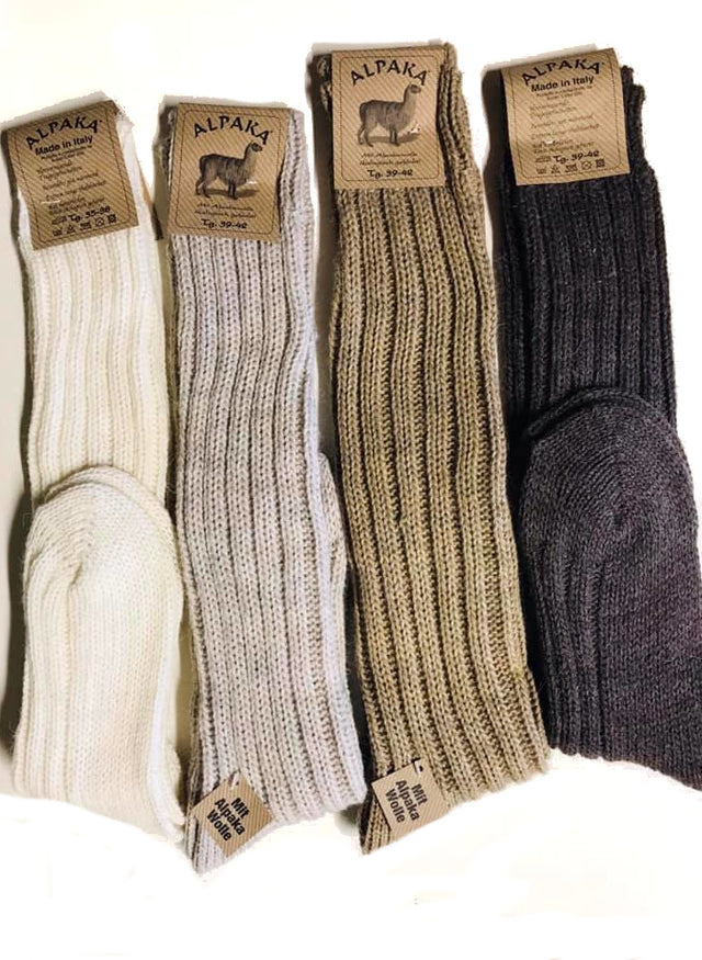 Long heavy socks for women and men in Alpaca and Wool