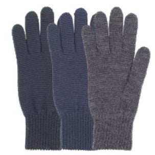 Knitted men's gloves in pure merino wool