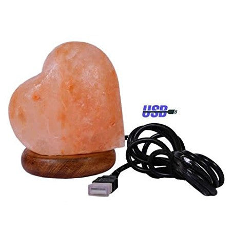 Himalayan Pink Salt Heart Lamp with USB