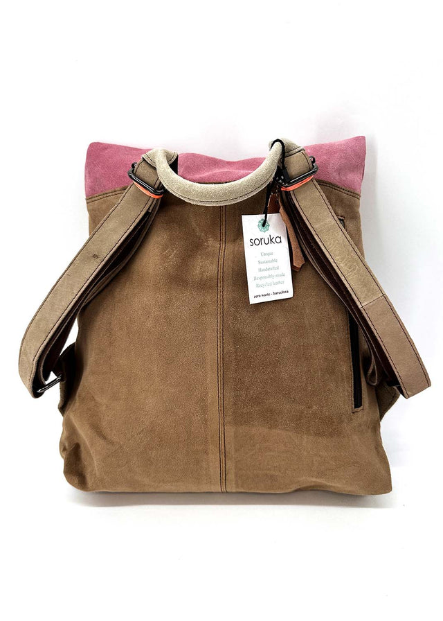 Louise suede backpack in Fairtrade recycled leather