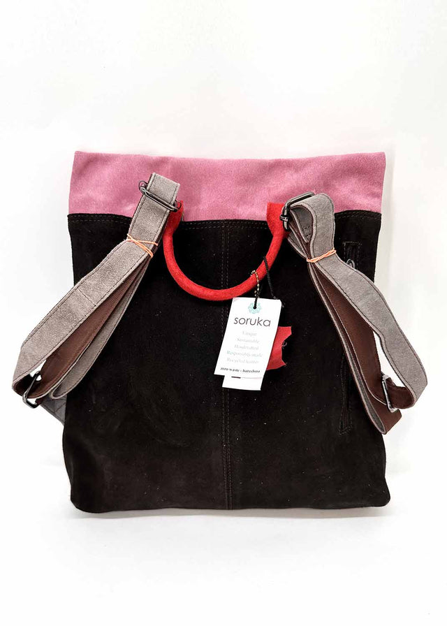 Louise suede backpack in Fairtrade recycled leather