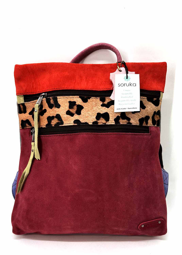 Louise suede backpack in Fairtrade recycled leather