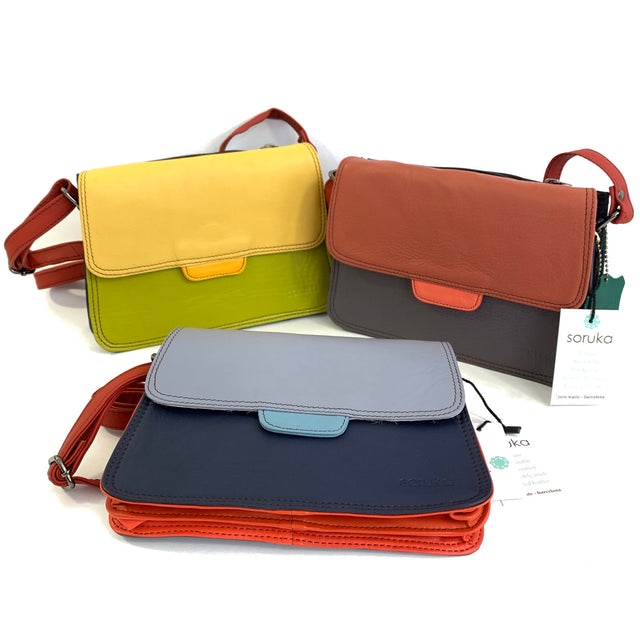 Reversible Laila handbag in Fairtrade recycled leather