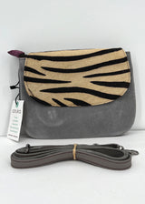 LEO reversible suede handbag in Fairtrade recycled leather