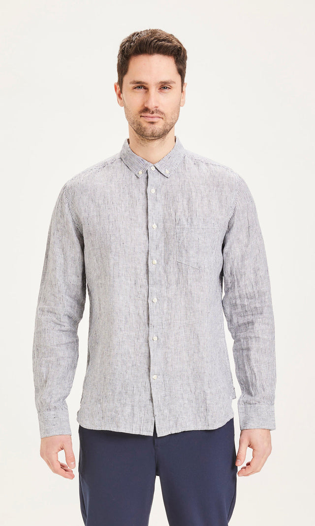 LARCH men's striped shirt in 100% organic linen