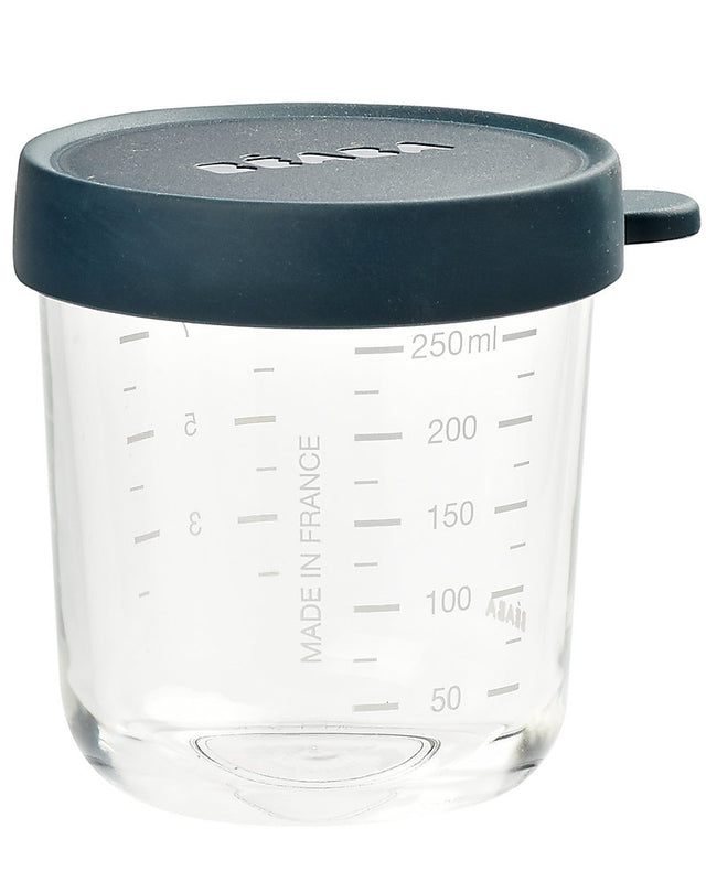 Graduated Glass Container with Airtight Cap 250 ml for baby food