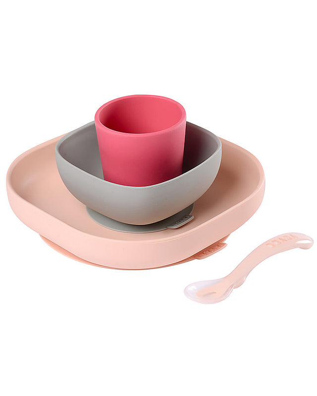 Set Completo per Pappa Svezzamento con ventosa - 4 pezzi - Silicone