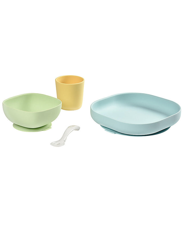 Set Completo per Pappa Svezzamento con ventosa - 4 pezzi - Silicone