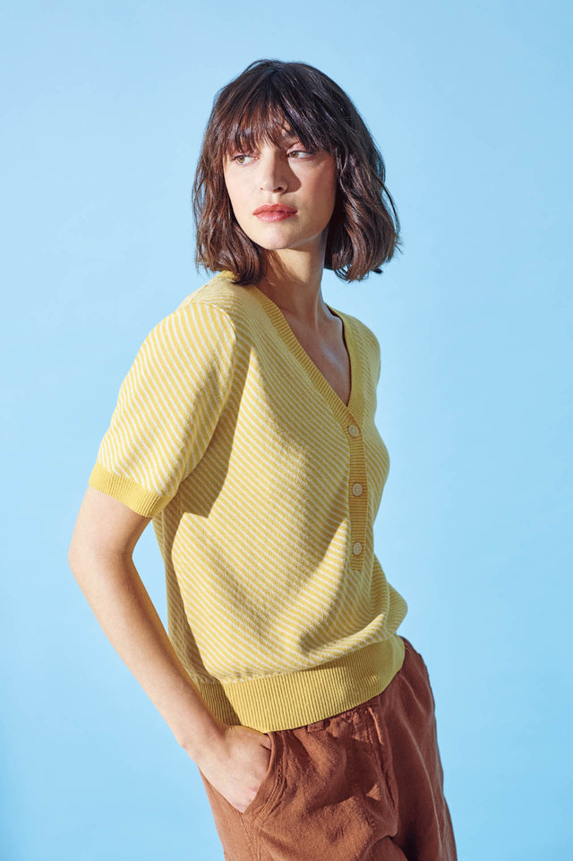 Women's knitted sweater in hemp and organic cotton