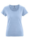 T-shirt con girocollo arrotolato da donna in canapa e cotone biologico