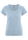 T-shirt with rolled crew neck for women in hemp and organic cotton