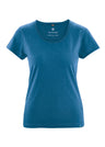 T-shirt con girocollo arrotolato da donna in canapa e cotone biologico