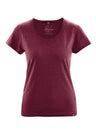 T-shirt with rolled crew neck for women in hemp and organic cotton