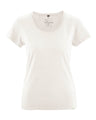 T-shirt con girocollo arrotolato da donna in canapa e cotone biologico