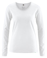 T-shirt with rolled crew neck for women in hemp and organic cotton