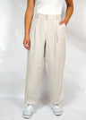 Helga trousers with pleats for women in pure linen