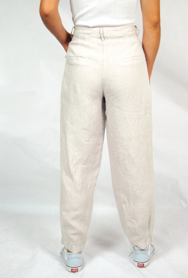 Helga trousers with pleats for women in pure linen