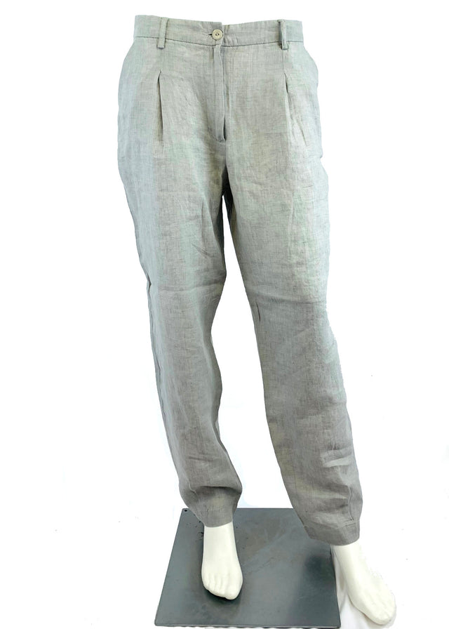 Helga trousers with pleats for women in pure linen