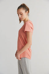 Flammè V-neck T-shirt for women in pure organic cotton