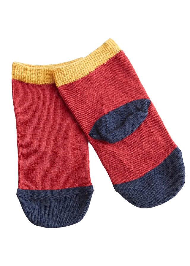 Red/blue/yellow children's socks in organic cotton