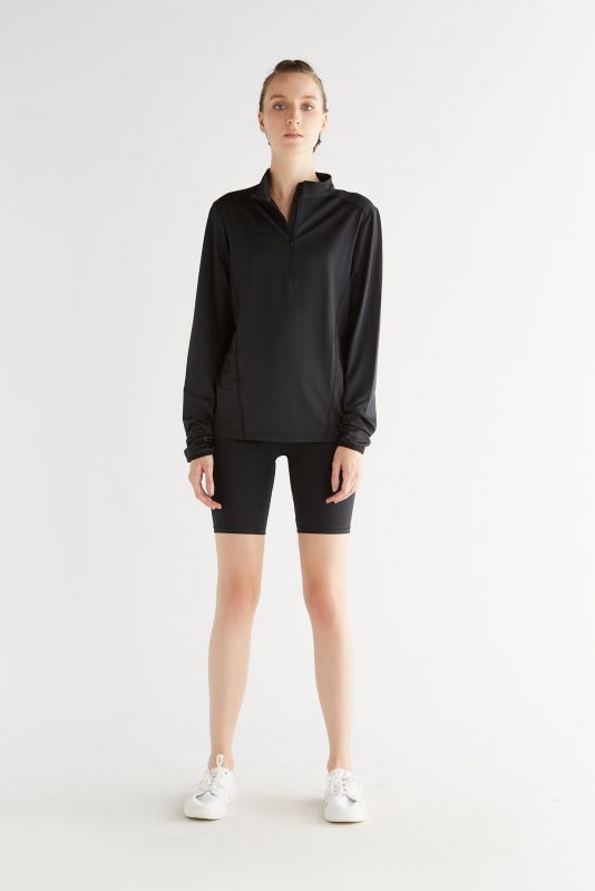 Unisex zip-up sports sweatshirt in recycled polyester technical fabric